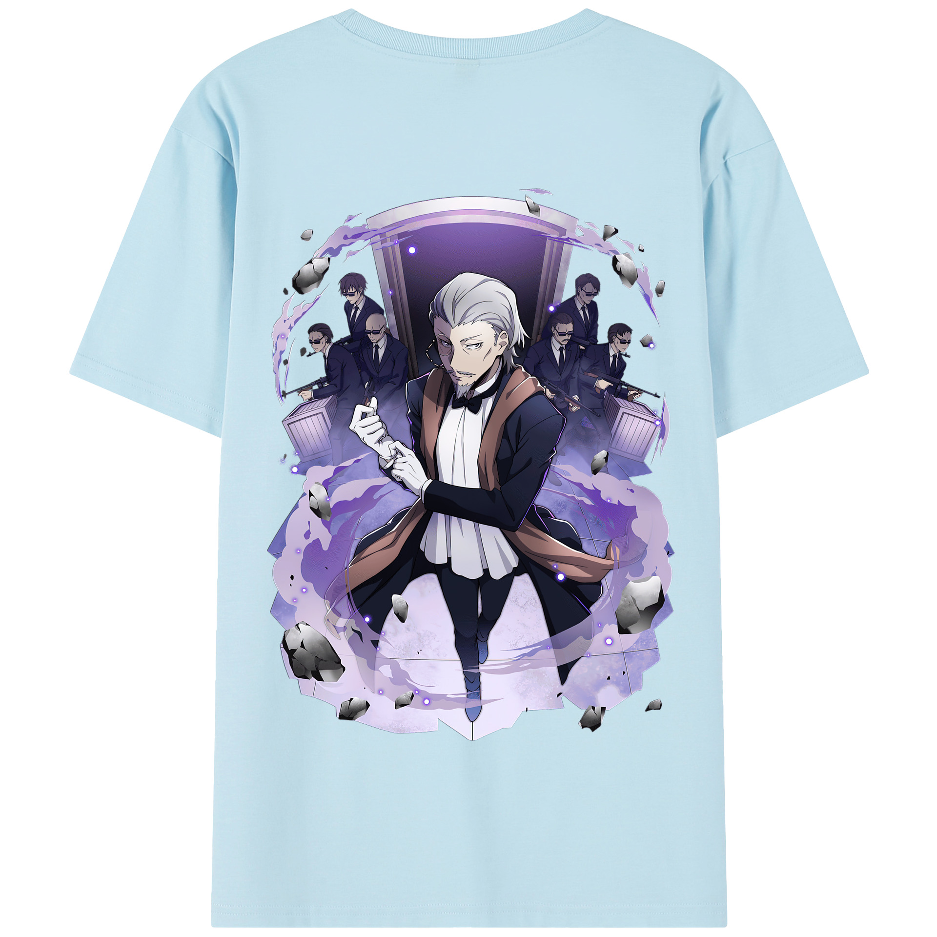 （画像用） 文豪ストレイドッグス Bungo Stray Dogs 綿100％半袖Tシャツ（背面プリント）